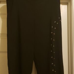 NWT Black One Leg Tie-up pants